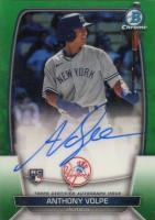 2023 Bowman Chrome Chrome Rookie Autograph #CRAAV Anthony Volpe Green Baseball Card