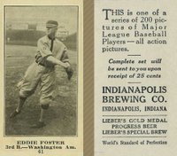 1916 Indianapolis Brewing #61 Eddie Foster Baseball Card