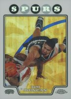 2008 Topps Chrome #21 Tim Duncan Refractor Basketball Card