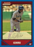 2007 Bowman Chrome #75 Ichiro Blue Refractor Baseball Card
