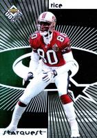 1998 Upper Deck Choice Starquest/Rookiequest #SR07 Jerry Rice/Randy Moss Green Football Card