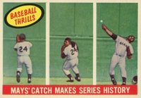 1959 Topps #464 Mays Catch Makes Series History Baseball Card