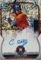2023 Bowman Chrome Prospect Autographs #CPACD Camilo Diaz Speckle Refractor Baseball Card
