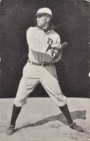 1907 Dietsche Detroit Tigers Postcards # Ty Cobb Batting-Cobb in White between legs Baseball Card