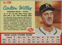 1962 Post Cereal #155 Carlton Willey Baseball Card