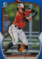 2023 Bowman Chrome Prospects #BCP20 Jackson Holliday Blue Refractor Baseball Card