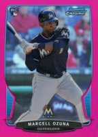 2013 Bowman Chrome #108 Marcell Ozuna Pink Refractor Baseball Card