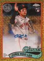 2024 Topps Silver Pack 1989 Chrome Promo #JHL Jung Hoo Lee Update-Autograph-Gold Refractor Baseball Card