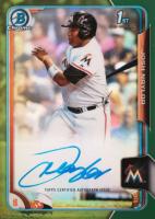 2015 Bowman Chrome Draft Pick Autograph #BCAJN Josh Naylor Green Refractor Baseball Card