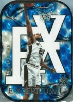 1999 Skybox E-X E-Xceptional #9 Tim Duncan Blue Basketball Card
