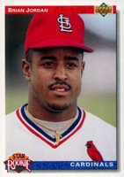 1992 Upper Deck #3 Brian Jordan Star Rookie Baseball Card