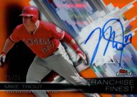 2016 Finest Franchise Finest Autographs #MT Mike Trout Orange Refractor Baseball Card