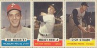 1962 Bazooka Panel # Mahaffey/Mantle/Stuart Baseball Card