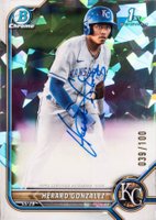 2022 Bowman Chrome Prospect Autographs #CPAHG Herard Gonzalez Atomic Refractor Baseball Card