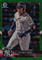 2018 Bowman Prospects Chrome #100 Gleyber Torres Green Shimmer Refractor Baseball Card