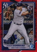 2024 Bowman Chrome Mega Box #94 Jasson Dominguez Red Refractor Baseball Card