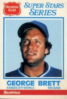 1986 Meadow Gold Blank Back Hand Cut # George Brett Baseball Card