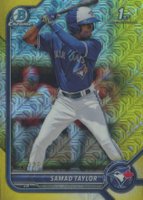 2022 Bowman Mega Box Chrome #92 Samad Taylor Yellow Refractor Baseball Card