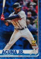 2019 Topps Chrome #117 Ronald Acuna Jr. Batting-Blue Wave Refractor Baseball Card