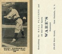 1916 Wares #199 Heiny Zimmerman Baseball Card
