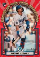 2023 Bowman Rookie of the Year Favorites #ROYF12 Miguel Vargas Red Refractor Baseball Card