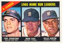 1966 Topps #218 A.L. Home Run Leaders Baseball Card
