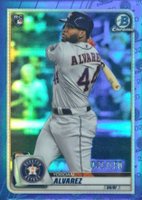 2020 Bowman Chrome #25 Yordan Alvarez Blue Refractor Baseball Card