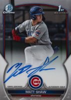 2023 Bowman Draft Chrome Prospect Autograph #CDAMS Matt Shaw Baseball Card