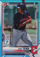 2021 Bowman 1st Edition #BFE128 Jose Tena Sky Blue Foil Baseball Card