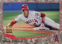 2013 Topps #27 Mike Trout Sliding-Desert Camo Baseball Card