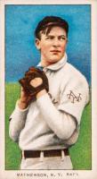 1909 White Borders Tolstoi #307 Christy Mathewson Dark Cap Baseball Card