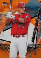 2020 Finest #1 Mike Trout Orange Refractor Baseball Card
