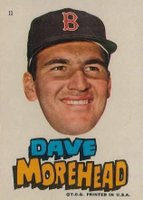 1967 Topps Red Sox Stickers #11 Dave Morehead Baseball Card