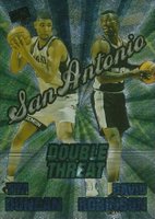 1997 Press Pass Double Threat Nitrokrome Promo #1 David Robinson/Tim Duncan Promo Basketball Card