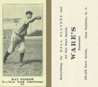 1916 Wares #58 Ray Fisher Baseball Card