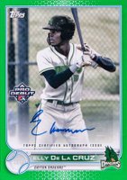 2022 Topps Pro Debut #PD189 Elly de La Cruz Autograph-Green Baseball Card