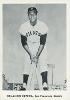 1961 Jay Publishing # Orlando Cepeda Standing with 4 bats Baseball Card