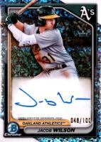2024 Bowman Chrome Prospect Autographs #CPAJWI Jacob Wilson Mini Diamond Refractor Baseball Card