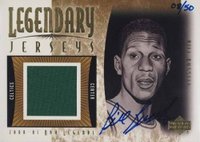 2001 Upper Deck Legends Legendary Jerseys #BR-AJ Bill Russell Autograph Basketball Card