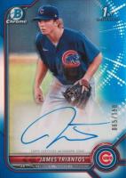 2022 Bowman Chrome Prospect Autographs #CPAJTS James Triantos Blue Refractor Baseball Card