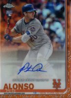 2019 Topps Chrome Update Rookie Debut Autograph #PA Pete Alonso Orange Refractor Baseball Card