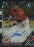 2019 Bowman Draft Chrome Draft Picks Autograph #CDALW Logan Wyatt Black Refractor Baseball Card