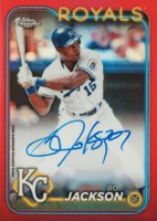 2024 Topps Chrome Chrome Legends Autographs #CLABJ Bo Jackson Red Refractor Baseball Card