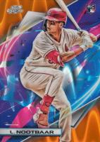 2022 Topps Cosmic Chrome #174 Lars Nootbaar Orange Galactic Refractor Baseball Card