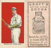 1909 Croft's Cocoa # Jack Barry Baseball Card