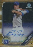 2019 Bowman Prospect Autographs Chrome #BS Brady Singer Gold Shimmer Baseball Card