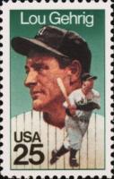 1989 USPS American Sports Series #2417 Lou Gehrig 25c Stamp Baseball Card