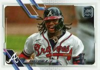 2021 Topps #263 Ronald Acuna Jr. Super SP-White Jersey Baseball Card