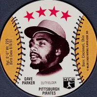 1976 Isaly's Sweet William Disc # Dave Parker Baseball Card