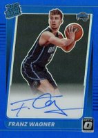 2021 Panini Donruss Optic #185 Franz Wagner Autograph-Blue Basketball Card